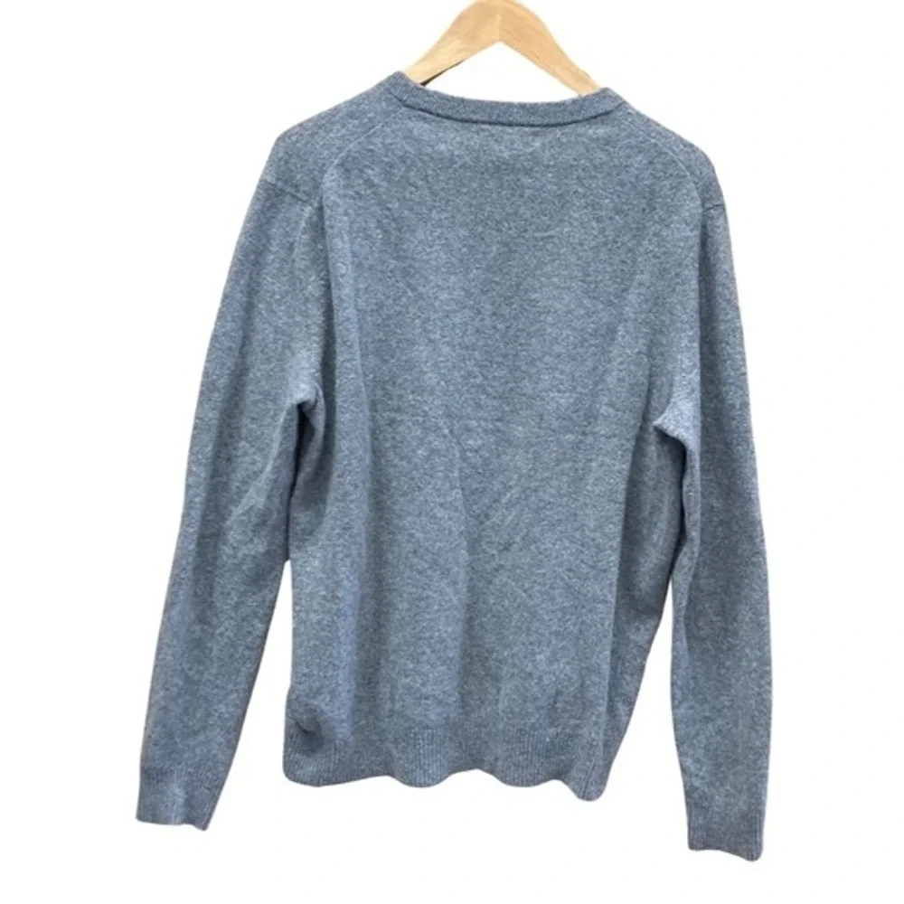 Banana Republic Sweater Grey and Green Argile Merino Wool Blend Crew Neck Size L